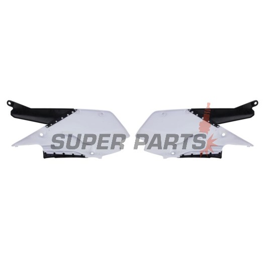 Πίσω πλαϊνά πλαστικά -POLISPORT- μαύρο/λευκό, YAMAHA YZ 250/450 2018-2023
