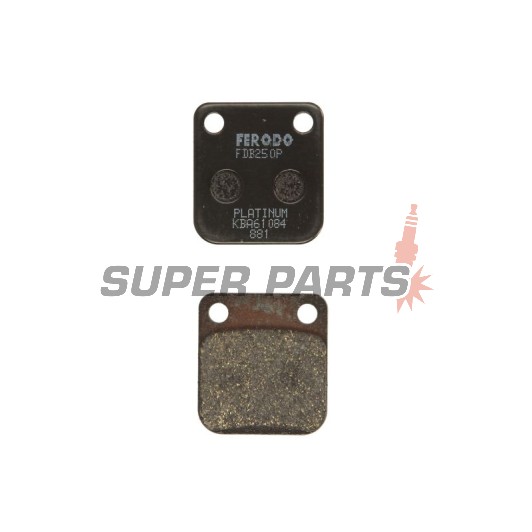 Τακάκια φρένων -FERODO- FDB250P, Daelim Delfino/NS/Otello/S2/S-Five/History 50-250 1996-2010; Honda CG/CRF 125-150 2003-2016; Kawasaki Eliminator/KLX/KX/KVF/Prairie/Z 65-400 1997-2020; Suzuki DR 125/200 1985-2017; Yamaha YFM Big Bear 350 1999