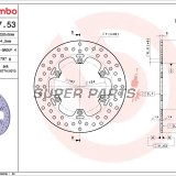 Δίσκος φρένου -BREMBO- 68B40753, Aprilia MX 125 (2004-2007), Pegaso 600/650 (1989-2002), RS 125 (Extrema/Replica/Tuono, 1992-2012).