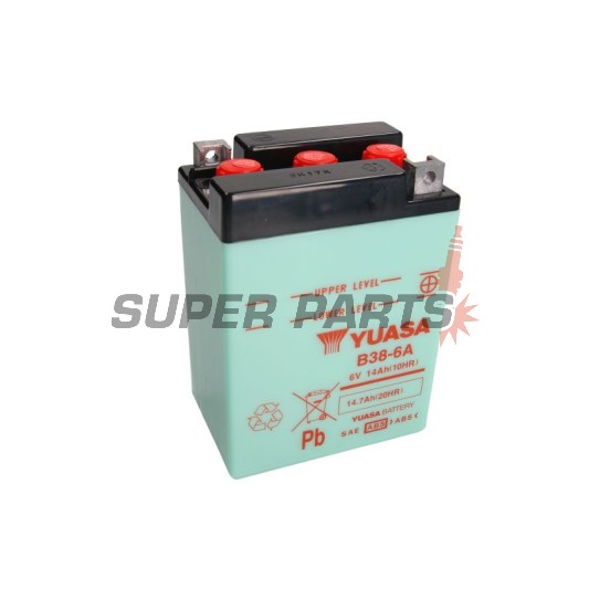 Μπαταρία -YUASA- B38-6A, 14Ah 6V