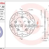 Δίσκος φρένου -BREMBO- 68B40750, Yamaha MT-10/YZF-R1/YZF-R6 600-1000 (2003-2021)
