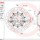 Δίσκος φρένου -BREMBO- 68B407B1, BMW R 45-100/6/7/RS/CS/G/S (1973-1984)