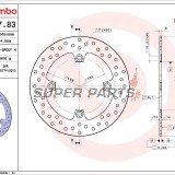 Δίσκος φρένου -BREMBO- 68B40783, Honda CB Hornet 600 (2007-2012), Honda CBF 500/600/1000 ABS (2004-2012)