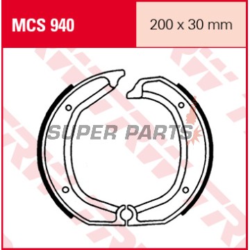 Σιαγόνες φρένων -TRW- MCS940, 200x30mm, BMW R45/R50/R60/R75/R80/R90 series (1969-1985)