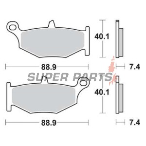 Τακάκια φρένων -TRW- MCB783SH, Suzuki DL V-Strom 1000, GSR 600, GSX Hayabusa 1300R, B-King 1300BK/BKA, GSX-R 600/750/1000 - 2006-2020