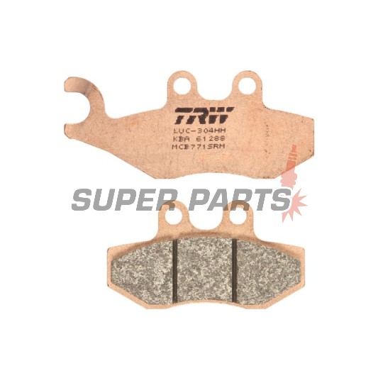 Τακάκια φρένων -TRW- MCB771SRM, sintered, Piaggio Beverly 125-350 (2006-2017), MP3 125-500 (2006-2016), X10 125-500 (2012-2015), X7 125-300 (2007-2014), X8 400 (2006-2008), X9 125-250 (2005-2008)