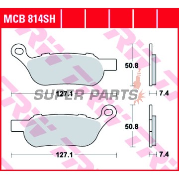 Τακάκια φρένων -TRW- MCB814SH, Harley Davidson FLSTF Fat Boy, FLSTN Softail Deluxe, FXCW Softail Rocker, FXCWC Softail Rocker C, FXDC Dyna Super Glide Custom, FXDF Fat Bob, FXDL Dyna Low Rider, FXDWG Dyna Wide Glide, FXST Softail Standard, FXSTC Softail C