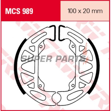 Σιαγόνες φρένων -TRW- MCS989, 110x20mm, Gilera Ice/Typhoon, Piaggio Free/NRG/NTT/Sfera/TPH/Typhoon, Suzuki VZ Marauder (1993-2018)