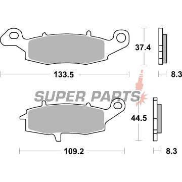 Τακάκια φρένων -BREMBO- 07KA18SA, Kawasaki ER-6, Versys, Vulcan, Z750/Suzuki V-Strom, Bandit, SV650, Intruder, GS500, GSX750F, Freewind