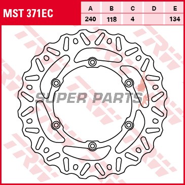 Δίσκος φρένου -TRW- MST371EC, 240mm, Suzuki DR-Z 400/400E/400SM/400SMU (2005-2008), RM 125/250 (2005-2012)