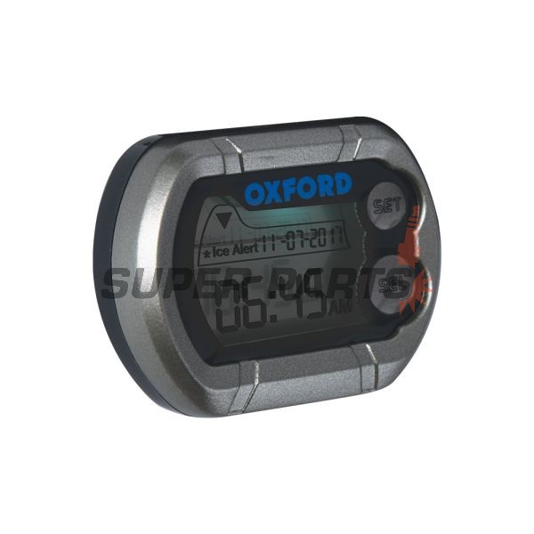 Ψηφιακό ρολόι μοτοσυκλέτας -OXFORD- DigiClock, μαύρος/ασημί