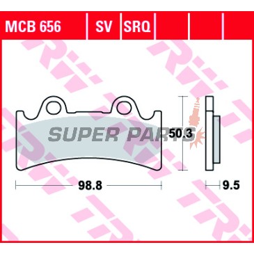 Τακάκια φρένων -TRW- MCB656SV, Triumph Daytona 900 Super III + Yamaha FZR1000 Genesis Exup/YZF750R-SP (1993-1998)