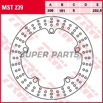Δίσκος φρένου -TRW- MST239, 305mm, BMW K1200RS/GT/LT + R850R + R1100GS/S + R1150GS + R1200C/CL (1995-2004)
