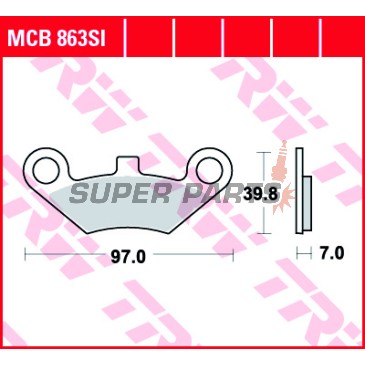 Τακάκια φρένων -TRW- MCB863SI, CF Moto Terralander - 500/625/800 - 2011-2013