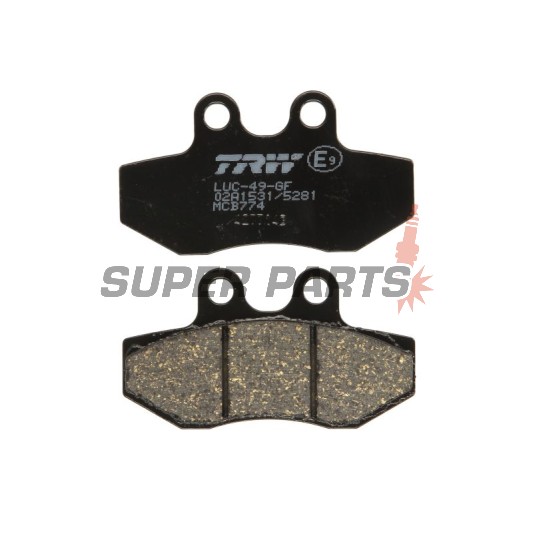 Τακάκια φρένων -TRW- MCB774, Gilera Runner 125FX/180FXR/180VXR/200VXR (1999-2005), MBK XC 125 Flamex(2005), Peugeot Elyseo 125 (2003), Piaggio Beverly 125/125GT (2002-2005), Yamaha Cygnusx125 (2004-2009)