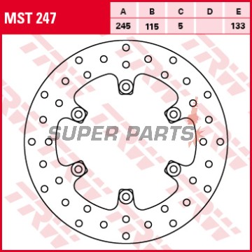 Δίσκος φρένου -TRW- MST247, 245mm, Ducati Monster 750 + Yamaha FZR/FZS/RD/TDM/TRX/XJ/XJR/XT/YP/YZF/R1 (1984-2016)