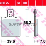 Τακάκια φρένων -TRW- MCB75RQ, Aprilia RS 50/125/250, AF1 125, Tuareg 125/350, Ducati Monster 600/900/1000, 916, SS 750/900, Cagiva Mito 125, Raptor 650, Elefant 750, KTM GS 125/500, MX 125/500, Moto Guzzi California 1100, Daytona 1000, V11 1100, Husqvarna