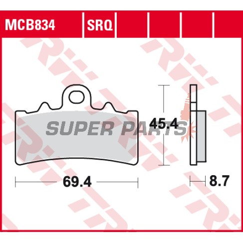Τακάκια φρένων -TRW- MCB834, BMW C 400 GT, G 310; KTM Duke/RC 125/200/390 (2011-2020)
