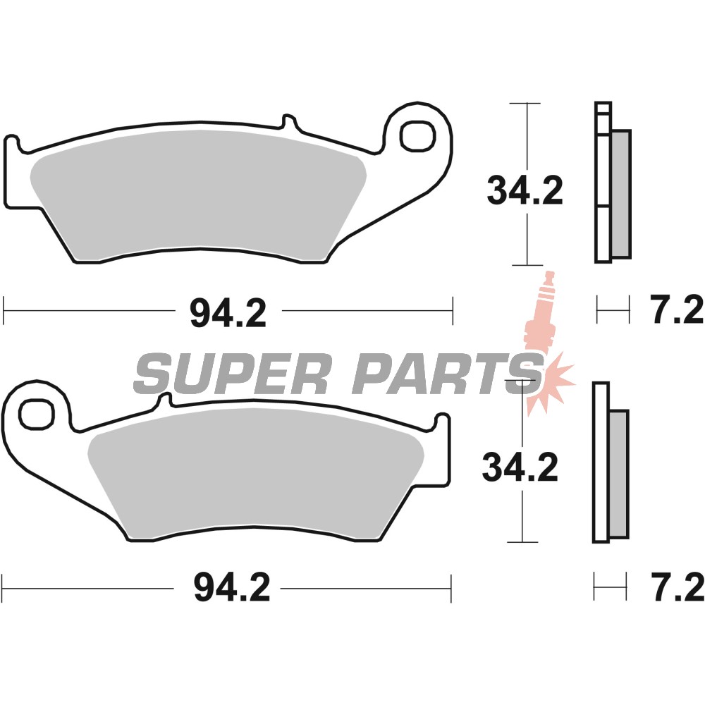 Τακάκια φρένων -BREMBO- 07KA1705, Aprilia MXV/RXV/Beta RR/Gas Gas EC/Honda CR/CRF/XR/XRV/Kawasaki KX/KLX/KDX/Suzuki DR/DR-Z/RM/RM-Z/Yamaha WR/YZ (1990-2011)