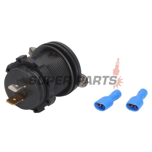Αντάπτορας USB -4 RIDE- 12V, 2xUSB (1A + 2.1A), 2 pin - universal