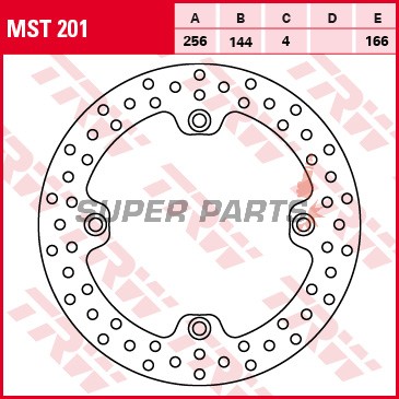 Δίσκος φρένου -TRW- MST201, 256mm, Honda CB450S + NX500/650 Dominator + XL600V/650V/700V Transalp + XR650L (1986-2013)