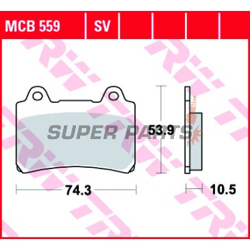Τακάκια φρένων -TRW- MCB559, Yamaha FJ1200, SRX600, TDM850, TDR250, XV Road/Wild Star 1600-1700, XVZ Royal Star/Venture Royale 1300 (1986-2005)