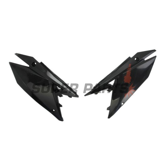 Πίσω πλαϊνά πλαστικά -POLISPORT- μαύρα, HONDA CRF 250/450 2021-2023