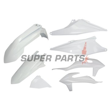 Σετ πλαστικών -POLISPORT- λευκά, KTM EXC, EXC-F 150-500 2020-2021