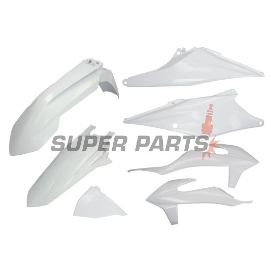 Σετ πλαστικών -POLISPORT- λευκά, KTM EXC, EXC-F 150-500 2020-2021