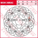 Δίσκος φρένου -TRW- MSW248RAC, 290mm, Suzuki GSF 650/650S/650A Bandit (2005-2006)/GSX 750F (2003-2006)/M 1500 Intruder (2009-2012)/SV 650/650S (2003-2009)/VLR 1800R/1800RT Intruder (2008-2013)/VZ 1500 Intruder (2009-2013)