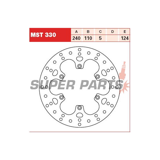 Δίσκος φρένου -TRW- MST330, 240mm, BMW F650/ST/GS Dakar/CS Scarver + G650 Xmoto/GS (1993-2013)
