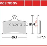 Τακάκια φρένων -TRW- MCB780SV, Aprilia RS4 50, Derbi GPR 125 Nuda, Rieju Tango 125/125 Pro