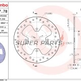 Δίσκος φρένου -BREMBO- 68B40778, MBK Kilibre 300, Skycruiser 125; Yamaha X-City 125/250, Versity 300, X-Max 125/250