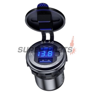 Αντάπτορας USB -4 RIDE- ERCL-MUSL4S, 12V, 2xUSB 3.0 + βολτόμετρο, 2 pin - universal