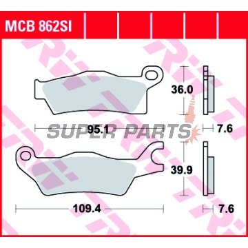 Τακάκια φρένων -TRW- MCB862SI, CAN-AM Outlander 450/500/570/650/800R/1000 (2013-2018); Renegade 500/570/1000/1000R/XC (2012-2018)