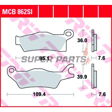 Τακάκια φρένων -TRW- MCB862SI, CAN-AM Outlander 450/500/570/650/800R/1000 (2013-2018); Renegade 500/570/1000/1000R/XC (2012-2018)