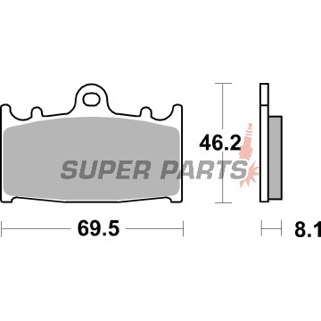 Τακάκια φρένων -BREMBO- 07KA13SR, Kawasaki GPZ 900R Ninja, ZX-6R/ZX-9R, ZZR 600/1100/1200 & Zephyr 1100, Suzuki GSF 650/1250 Bandit, GSX-R 600, SV1000 & VS 1400 Intruder