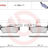 Τακάκια φρένων -BREMBO- 07BB04TT, Aprilia Pegaso & MX, Cagiva Elefant, Ducati Monster & Multistrada, Gas Gas EC, Gilera Nexus, Husaberg FE/FC, Husqvarna TE/WR/SM, KTM EXC/LC4/SX, MBK Doodo, Piaggio X9, Suzuki Burgman, Yamaha TT & Majesty
