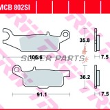 Τακάκια φρένων -TRW- MCB802SI, Yamaha YFM Raptor 250/250R, Grizzly 550/700 4x4 EPS, Grizzly FI Auto, Grizzly EPS LE/SE