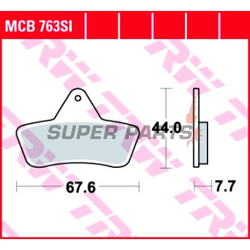 Τακάκια φρένων -TRW- MCB763SI, Arctic Cat 250/300/400/440/454/500 ATV 2x4/4x4/Autom. (1998-2004), Arctic Cat Bear Cat 450/454 2x4/4x4 (1996-1998)