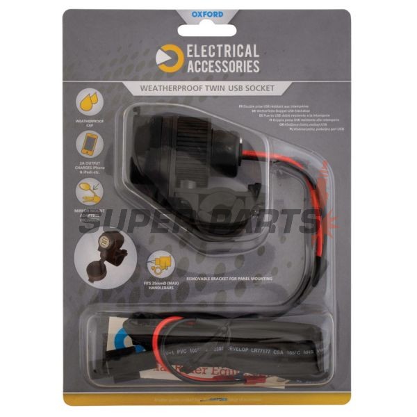 Αντάπτορας USB -OXFORD- με βάση τιμονιού 22mm - γενικής χρήσης
