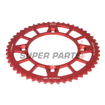 Πίσω γρανάζι -JT- JTA215,50RED, 50 δόντια, κόκκινο, αλουμινίου, Honda CR 80 1985-2007, CR 85 2003-2007, CRF 150 2007-2021