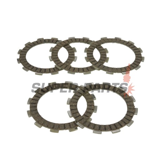 Σετ δίσκων συμπλέκτη -TRW- MCC557-5, Aprilia RS4 125 (2011-2016), SX 125 4T (2019-2020), Tuono 125 ABS (2017-2022), Derbi GPR 125 4T (2009-2013), Mulhacen 125/125 4T (2007-2013), Senda 125R/DRD/SM Racing 4T (2009-2013), Terra 125/Adventure (2007