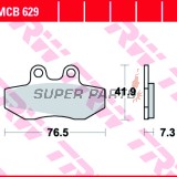 Τακάκια φρένων -TRW- MCB629, Aprilia Classic/Pegaso/RX/Red Rose/Tuareg 125 Beta RR50 Bultaco Lobito 50/75 Derbi GPR50 Gilera Runner 125/180 Husqvarna WXE125 Peugeot XR6 50 Rieju MRX/RR/RS-1/SMX Sachs Roadster 125V2 Simson 125SM
