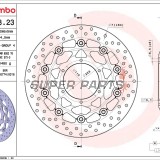 Δίσκος φρένου -BREMBO- 78B40823, Honda CBR600F, CBR600FS Sport, CBR600FA ABS (1999-2012)