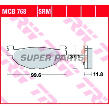 Τακάκια φρένων -TRW- MCB768SRM, sintered, Yamaha Tmax XP500/TMAX ABS (2004-2007), Yamaha Majesty YP400 (2005)