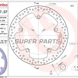 Δίσκος φρένου -BREMBO- 68B407D7, BMW F 800, HP2 1200, K 1200-1300, R 850-1200 (2001-2013)