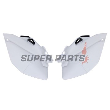 Πίσω πλαϊνά πλαστικά -POLISPORT- μαύρο/λευκό, YAMAHA YZ 250/450 2006-2009