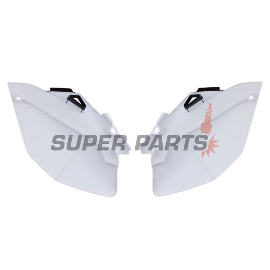 Πίσω πλαϊνά πλαστικά -POLISPORT- μαύρο/λευκό, YAMAHA YZ 250/450 2006-2009