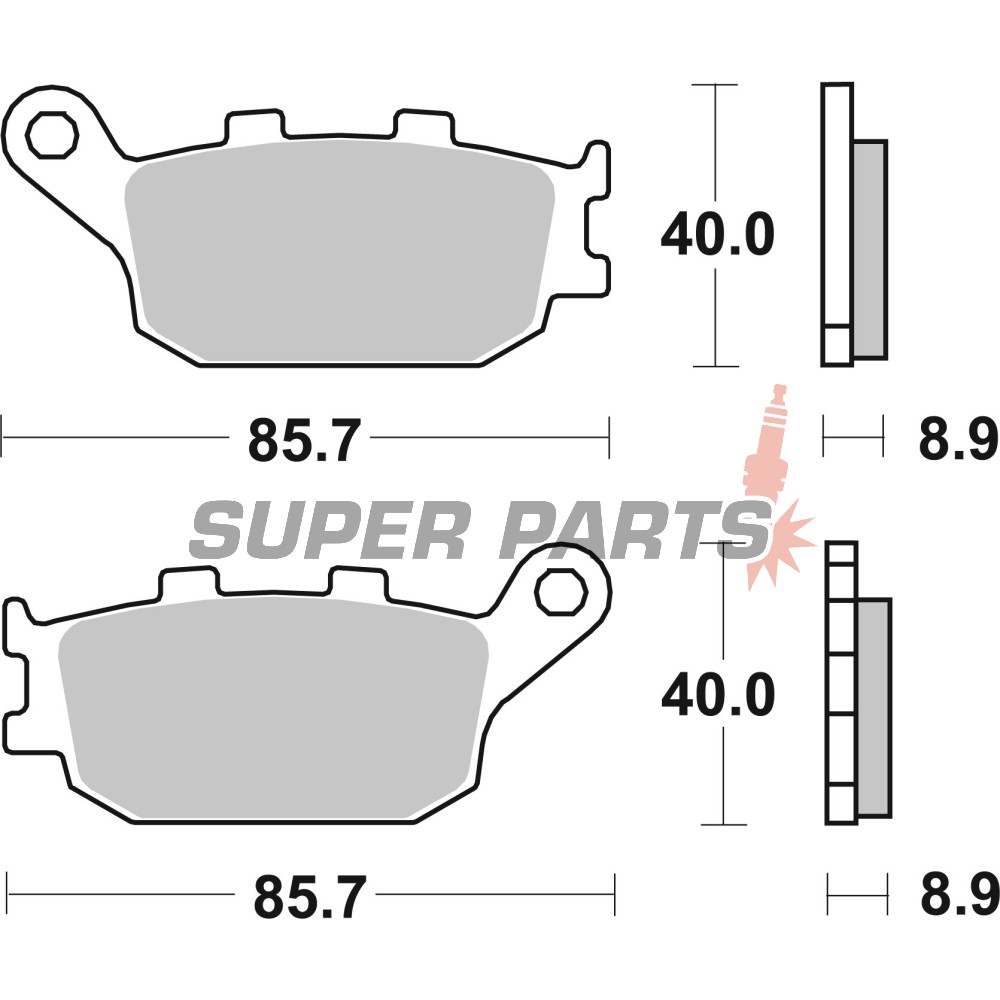 Τακάκια φρένων -BREMBO- 07HO36SP, Honda CB/CBF/CBR/CRF/NC/Shadow/VTR/VTX/Transalp, Kawasaki Versys/Z, Suzuki V-Strom/Bandit/GSR/GSX/SV, Yamaha FZ1/FZ6/FZ8/MT/XSR/R1/R6